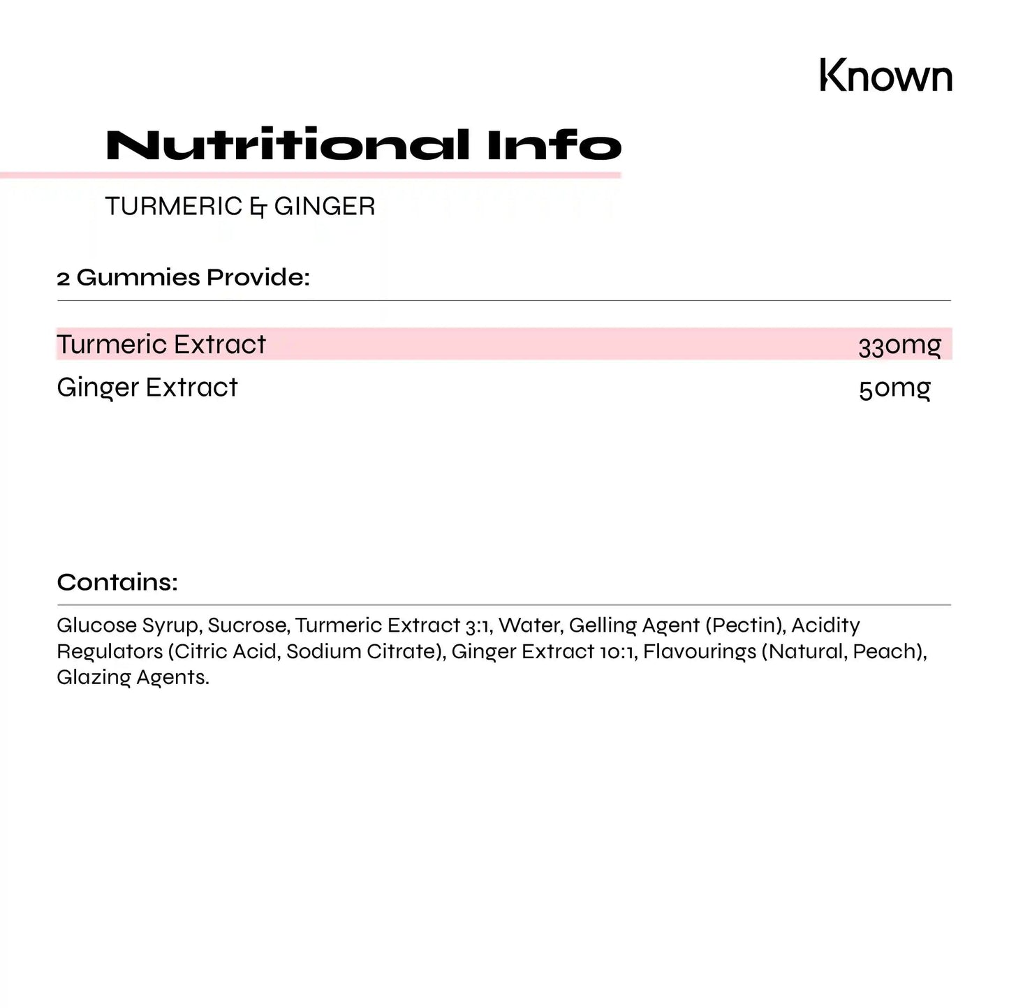 Known Nutrition Gummies Known Nutrition Turmeric & Ginger | 60 Gummies
