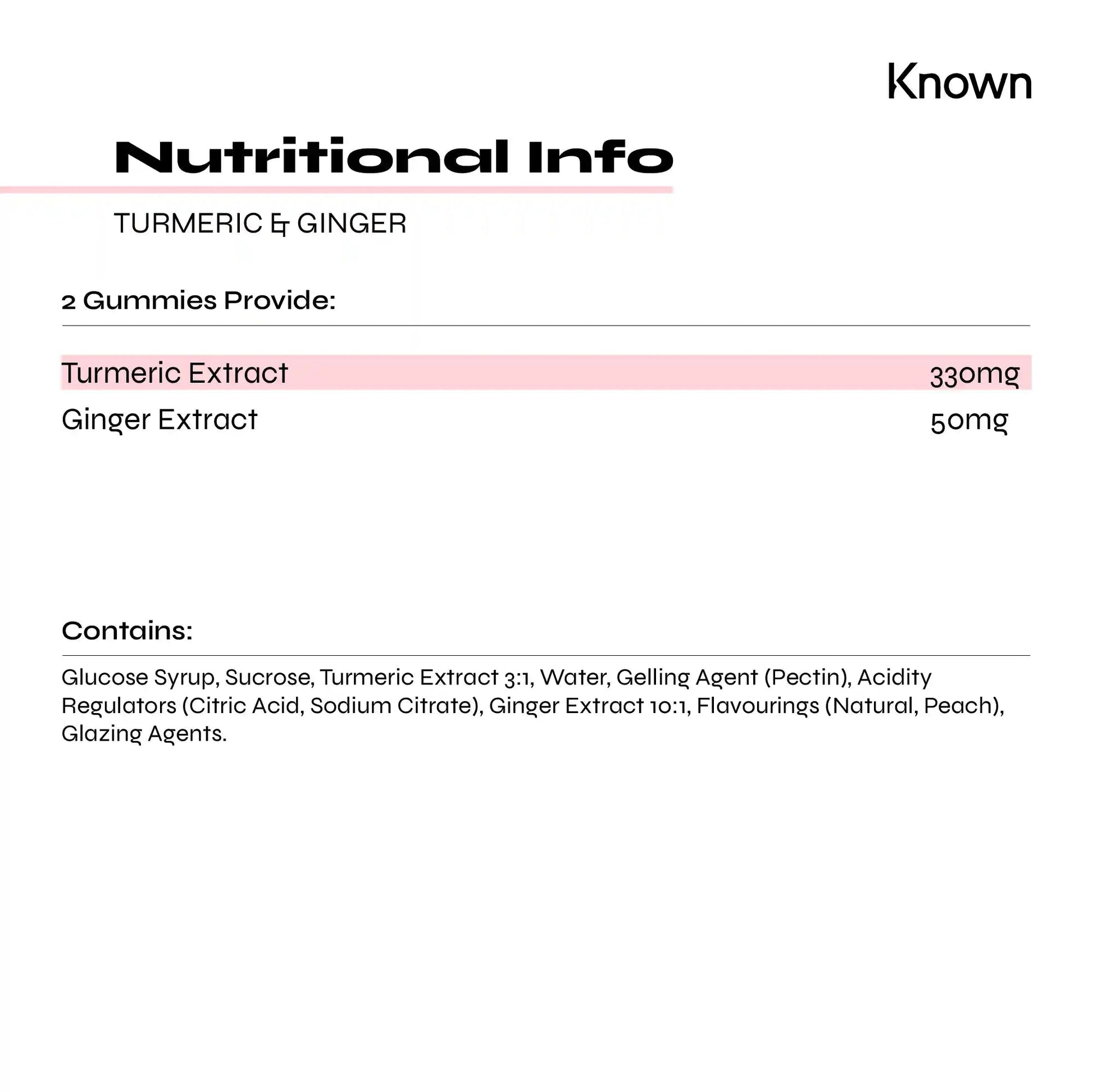 Known Nutrition Gummies Known Nutrition Turmeric & Ginger | 60 Gummies