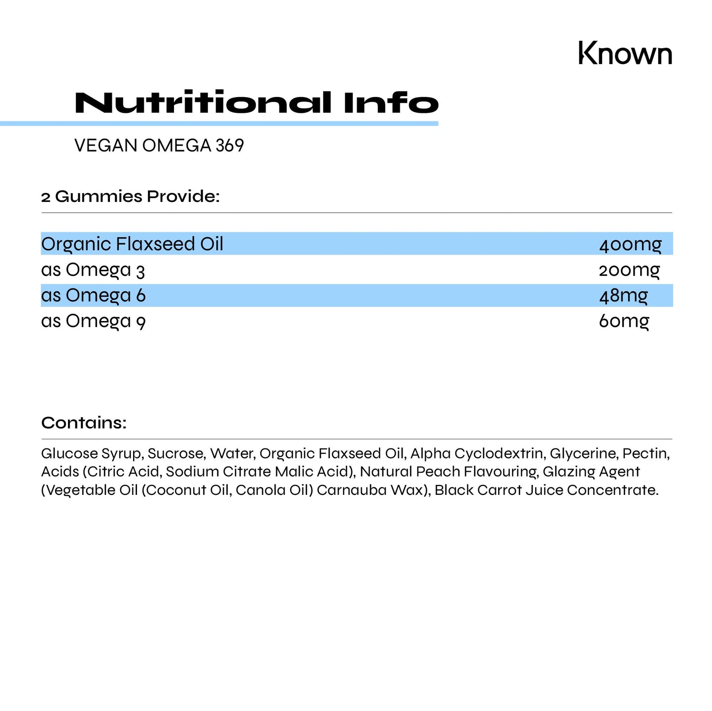 Known Nutrition Gummies Known Nutrition Vegan Omega 369 | 60 Gummies