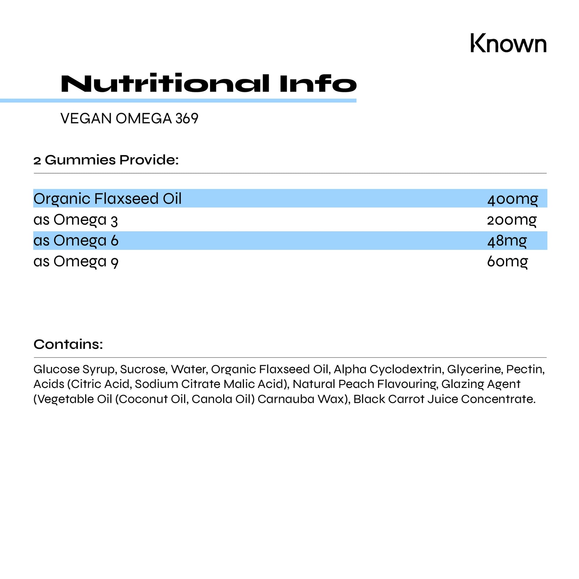 Known Nutrition Gummies Known Nutrition Vegan Omega 369 | 60 Gummies