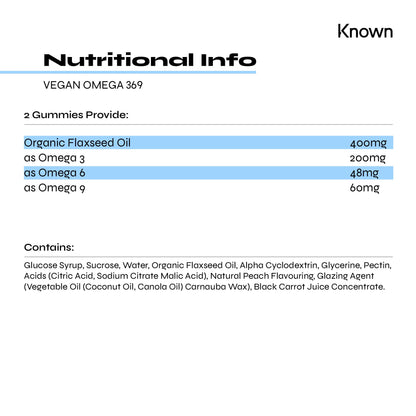 Known Nutrition Gummies Known Nutrition Vegan Omega 369 | 60 Gummies