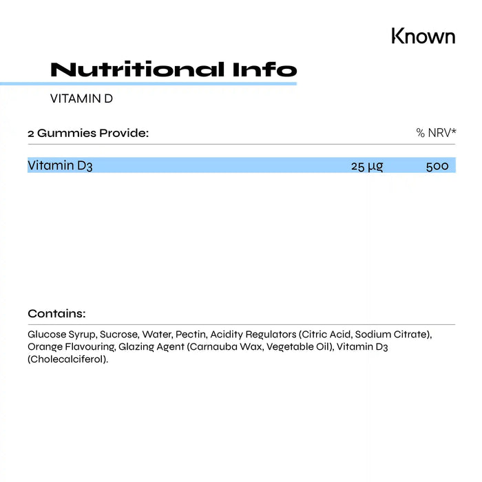 Known Nutrition Gummies Known Nutrition Vitamin D | 60 Gummies