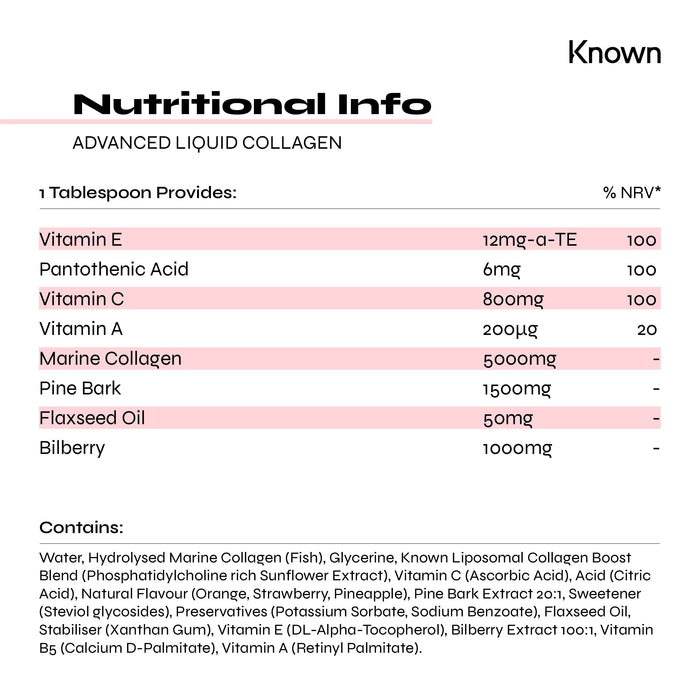 Known Nutrition Known Nutrition Advanced Marine Liquid Collagen | 210ml