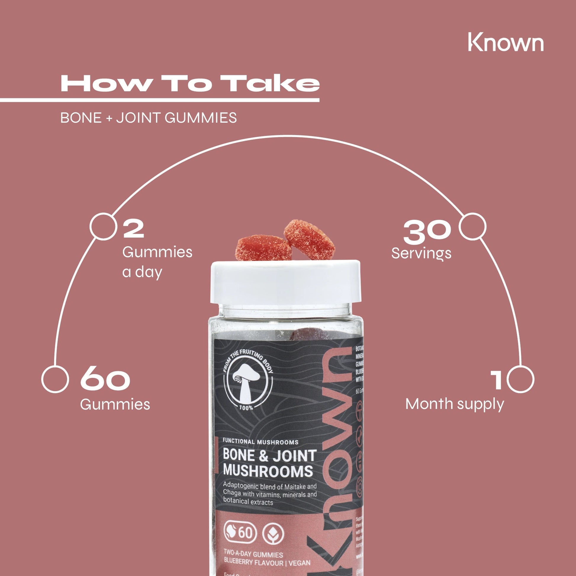 Known Nutrition Known Nutrition Bone & Joint Mushrooms Vegan Gummies
