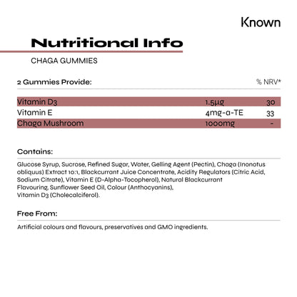 Known Nutrition Known Nutrition Chaga Mushroom Vegan Gummies