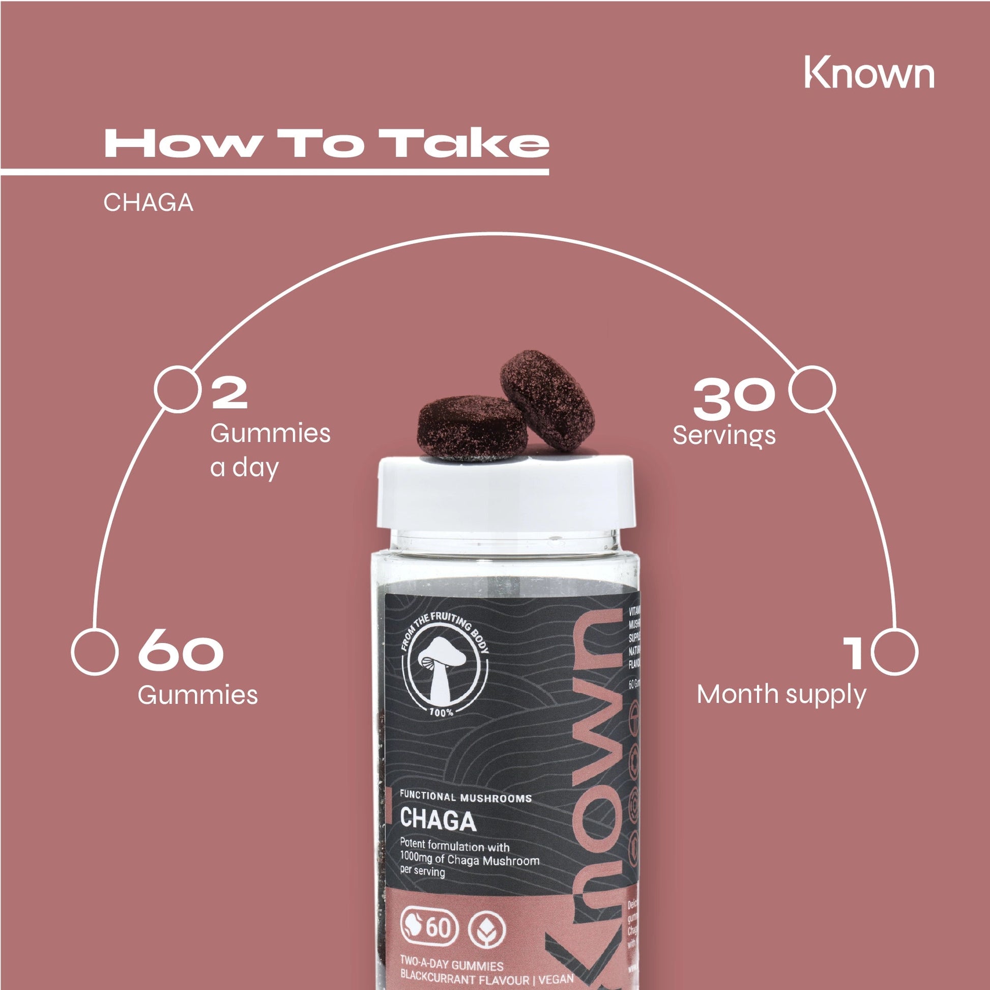 Known Nutrition Known Nutrition Chaga Mushroom Vegan Gummies