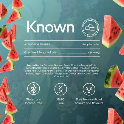 Known Nutrition Known Nutrition Creatine Gummies Pouch | 120 Gummies | Watermelon
