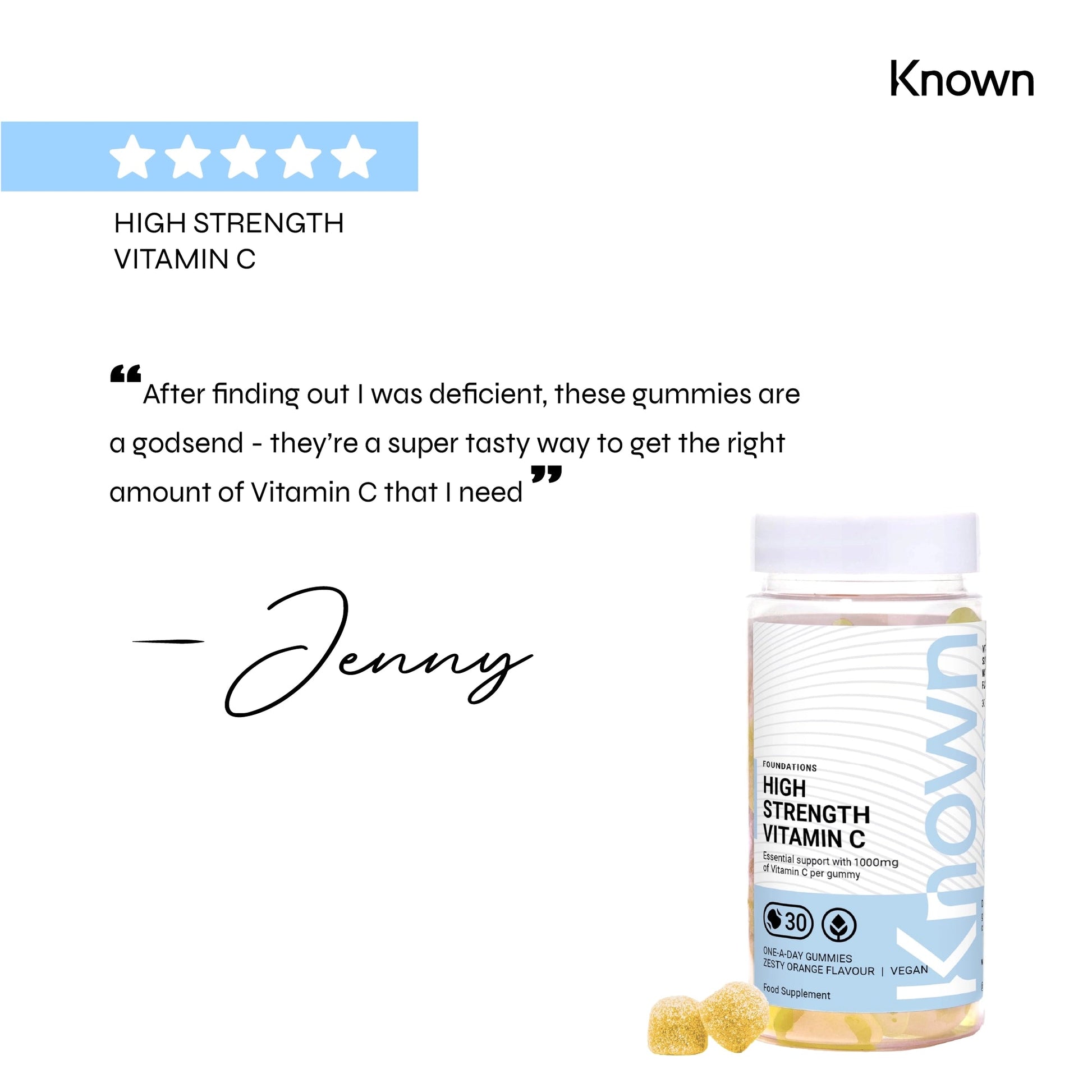 Known Nutrition Known Nutrition High Strength 1000mg Vitamin C Gummies