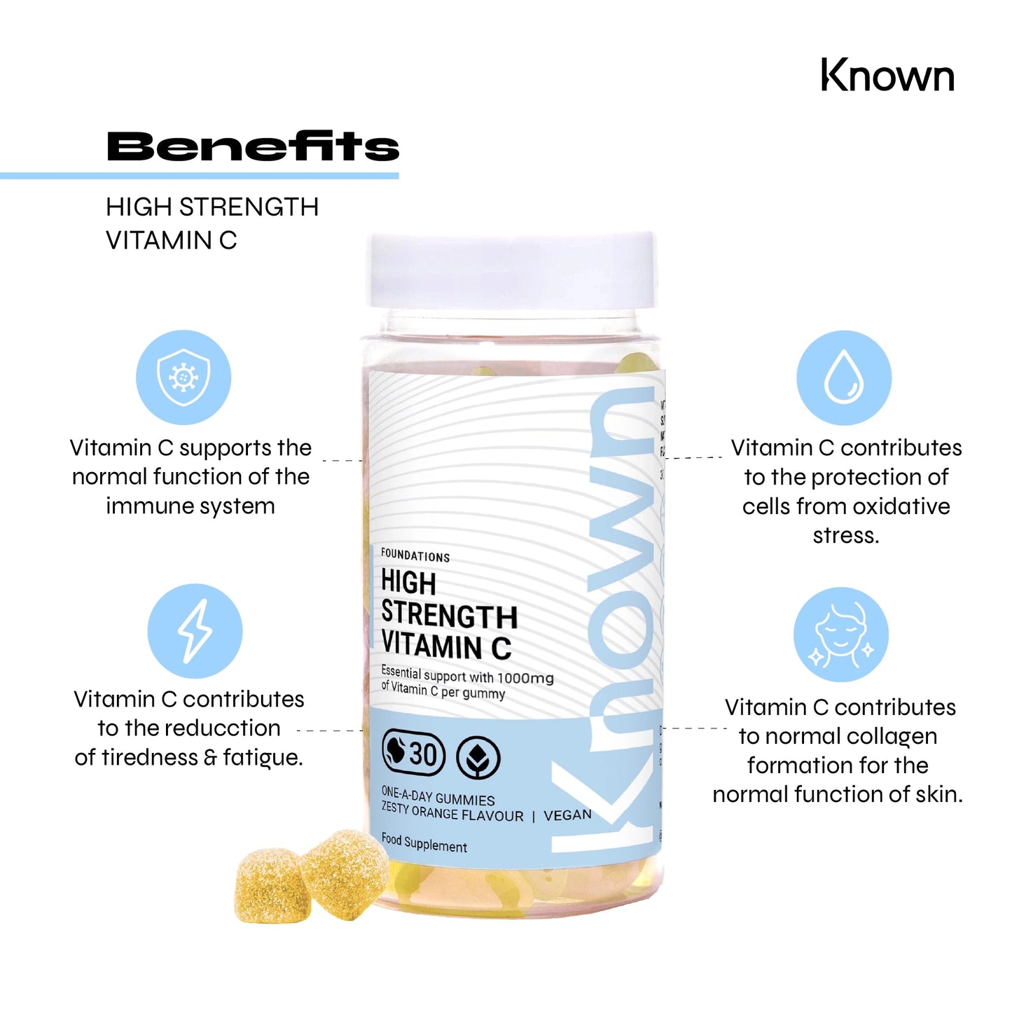 Known Nutrition Known Nutrition High Strength 1000mg Vitamin C Gummies