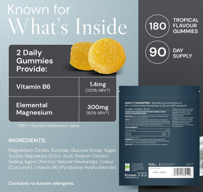 Known Nutrition Known Nutrition High Strength Magnesium Gummies | 180 Gummies