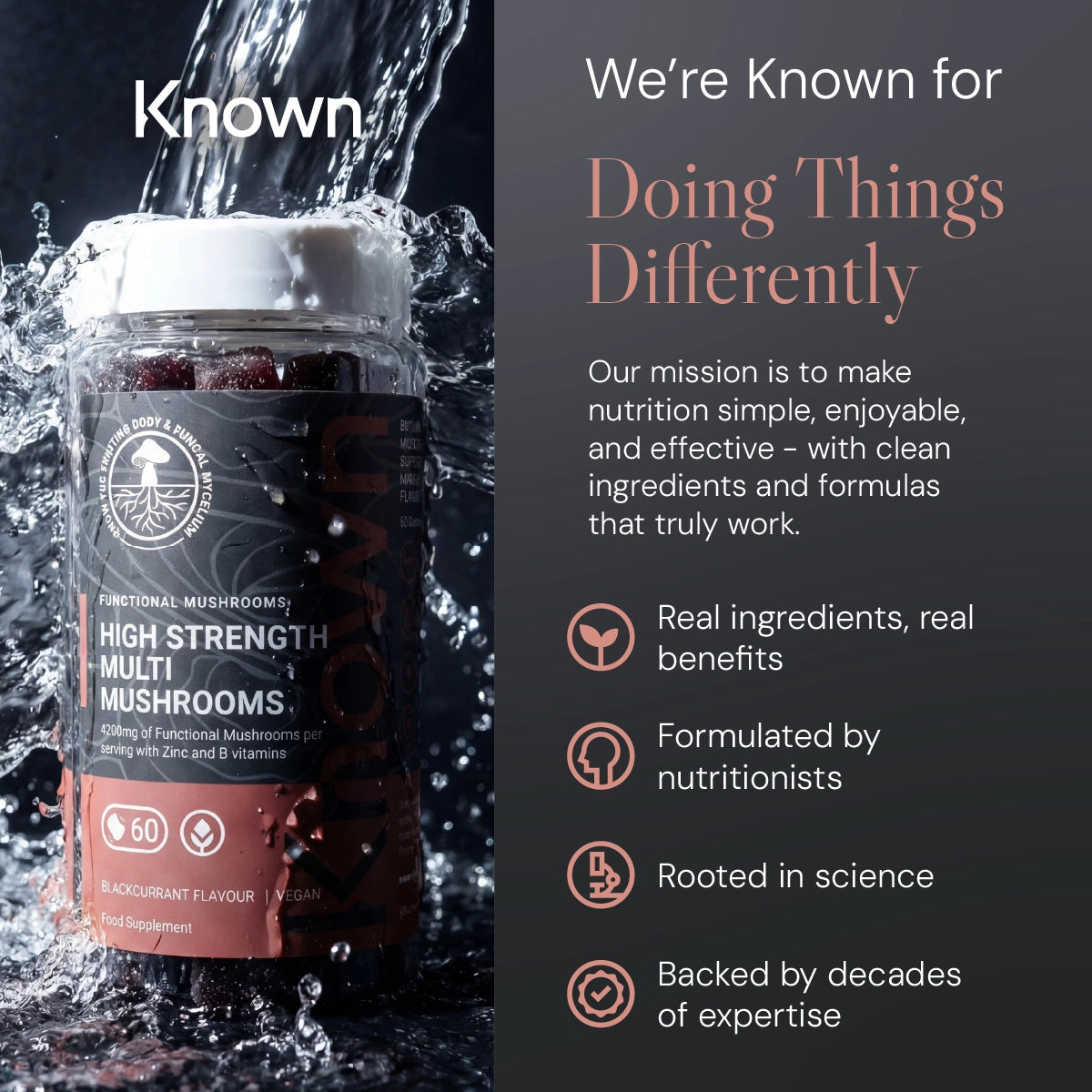 Known Nutrition Known Nutrition High Strength Multi Mushrooms Gummies | 60 Gummies