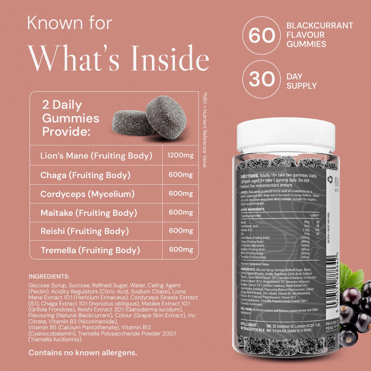 Known Nutrition Known Nutrition High Strength Multi Mushrooms Gummies | 60 Gummies