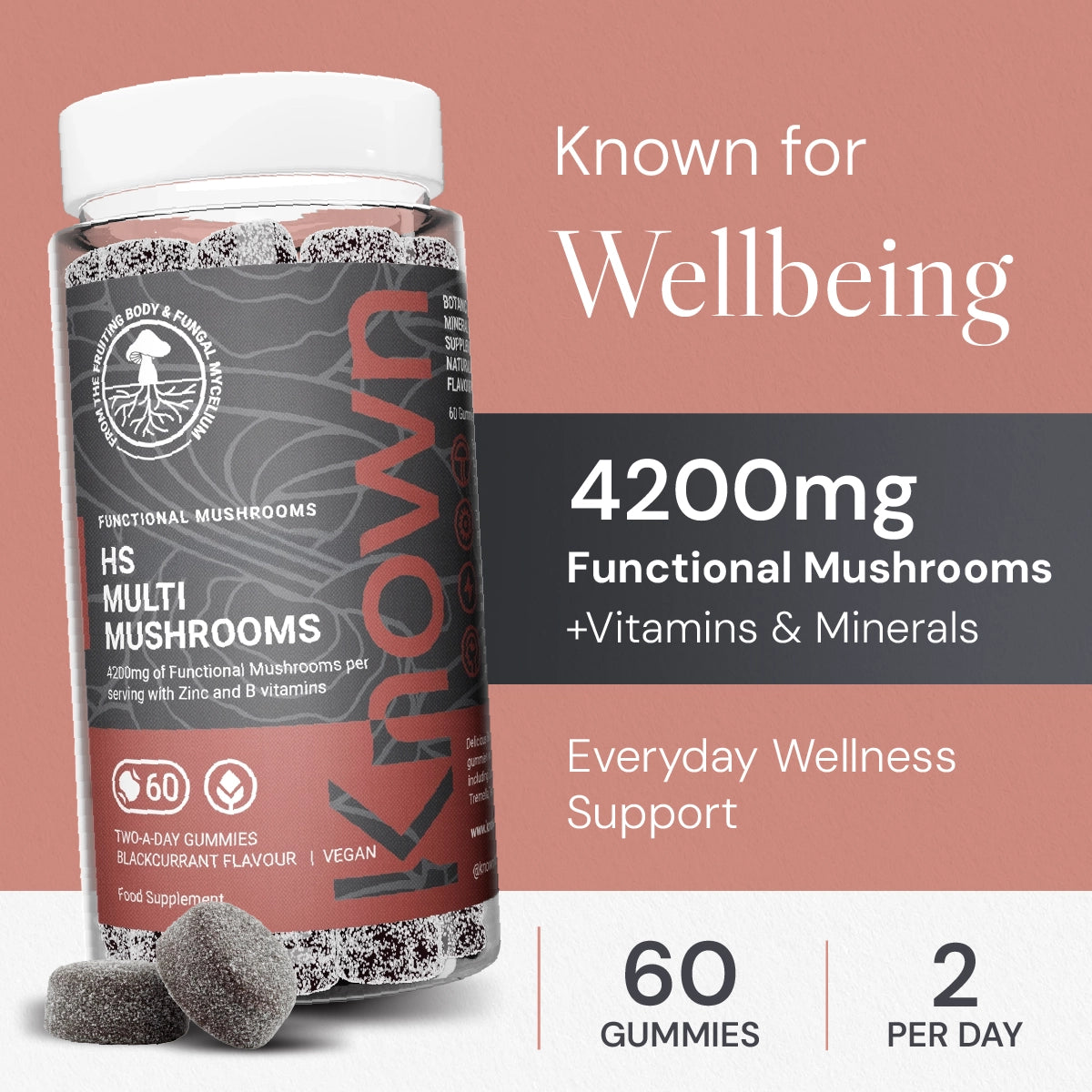 Known Nutrition Known Nutrition High Strength Multi Mushrooms Gummies | 60 Gummies