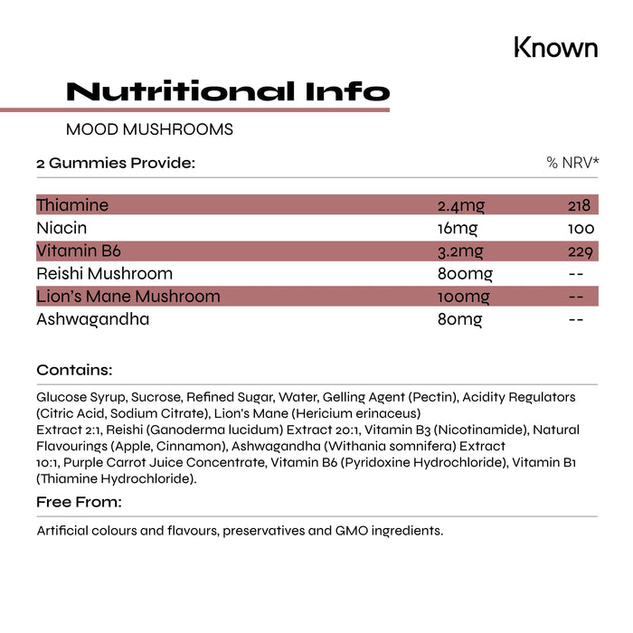 Known Nutrition Known Nutrition Mood Mushrooms Vegan Gummies