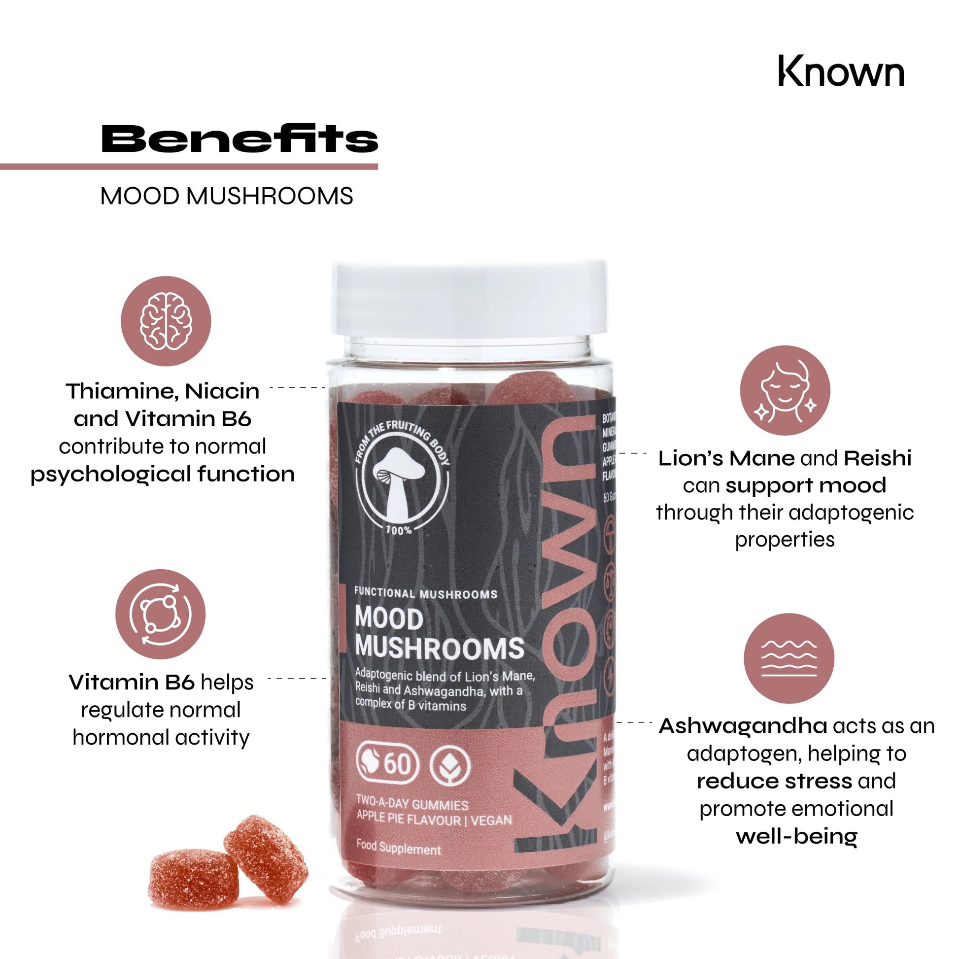 Known Nutrition Known Nutrition Mood Mushrooms Vegan Gummies