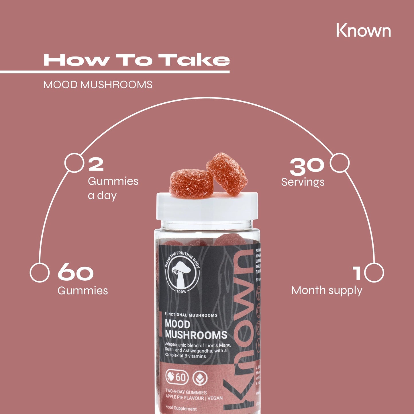 Known Nutrition Known Nutrition Mood Mushrooms Vegan Gummies