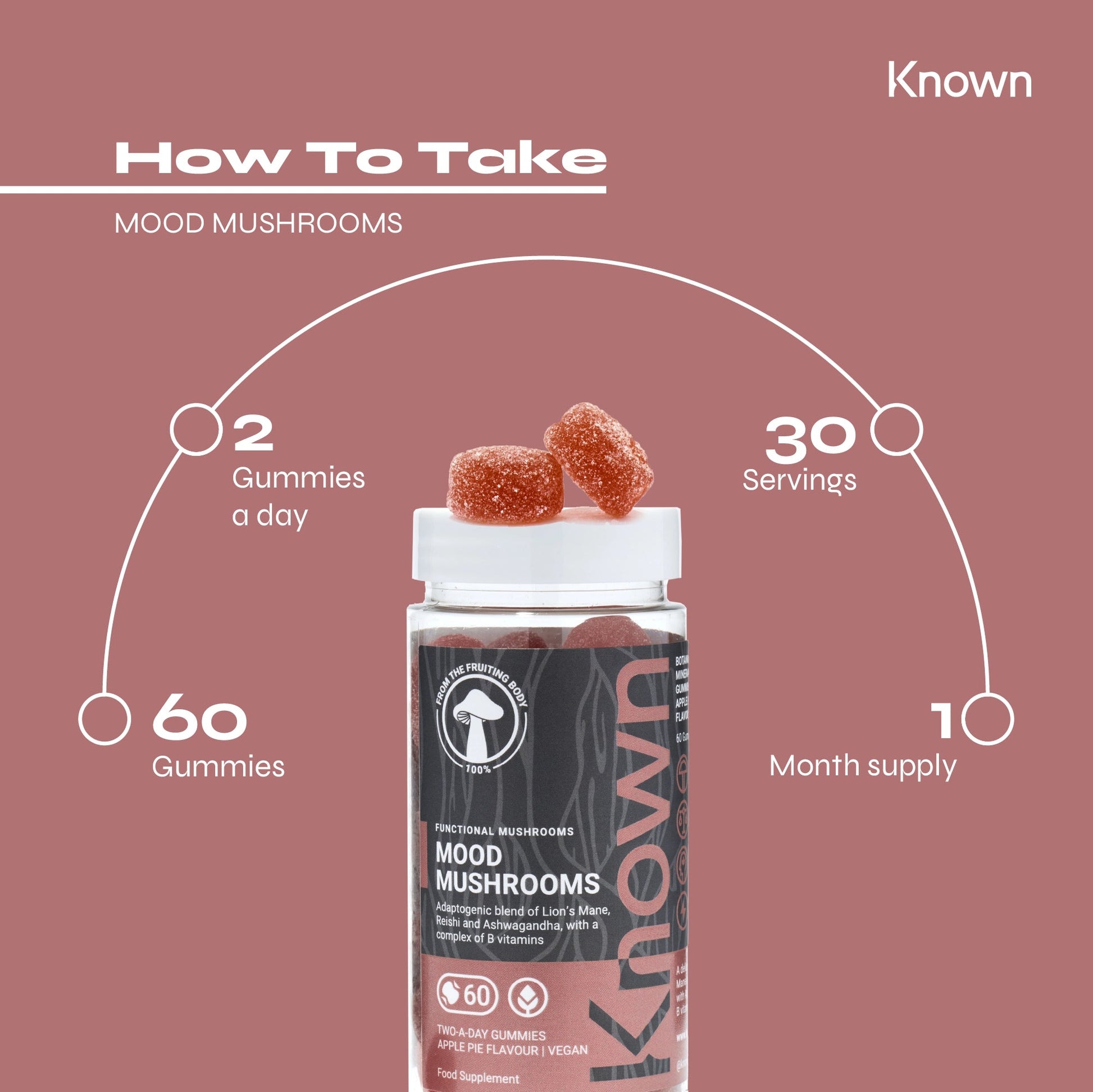 Known Nutrition Known Nutrition Mood Mushrooms Vegan Gummies