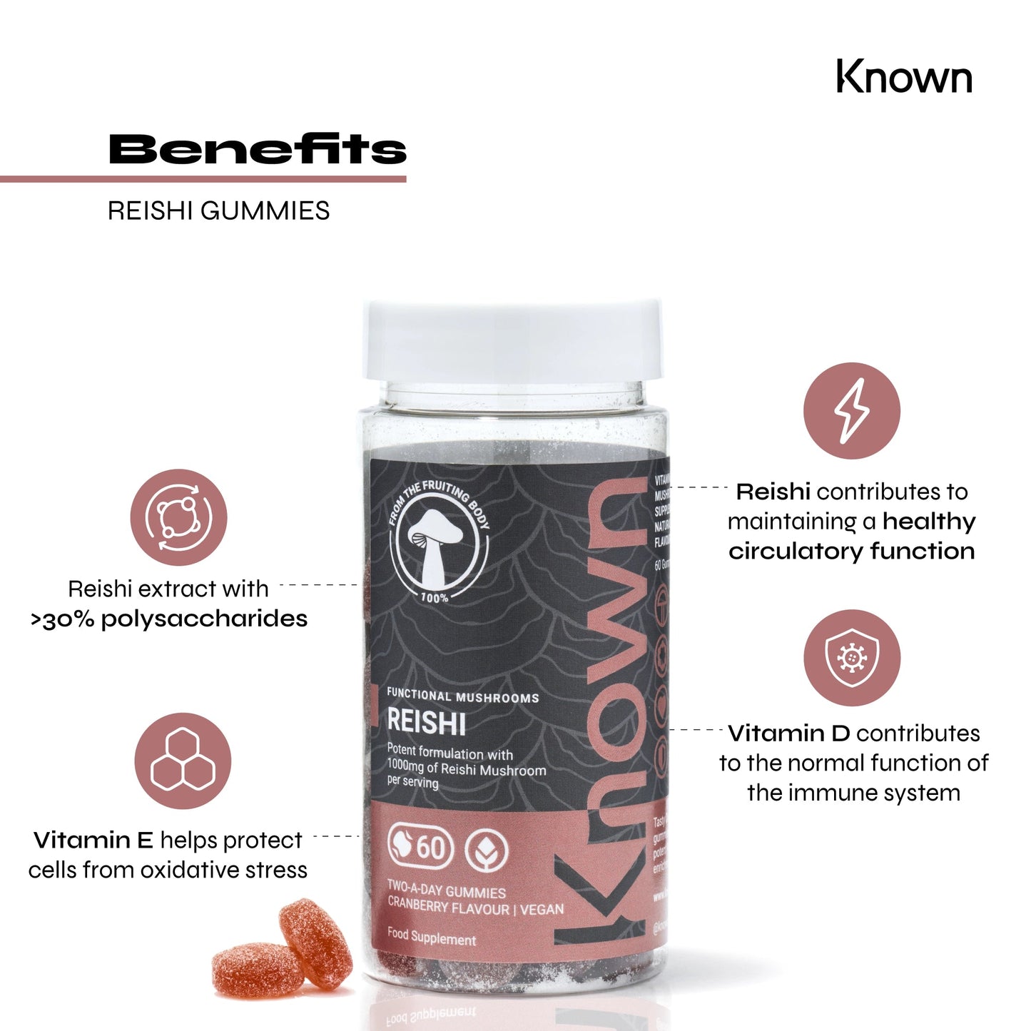 Known Nutrition Known Nutrition Reishi Mushroom Vegan Gummies