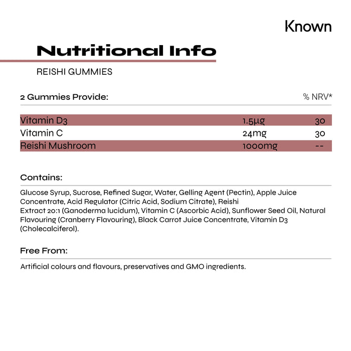 Known Nutrition Known Nutrition Reishi Mushroom Vegan Gummies