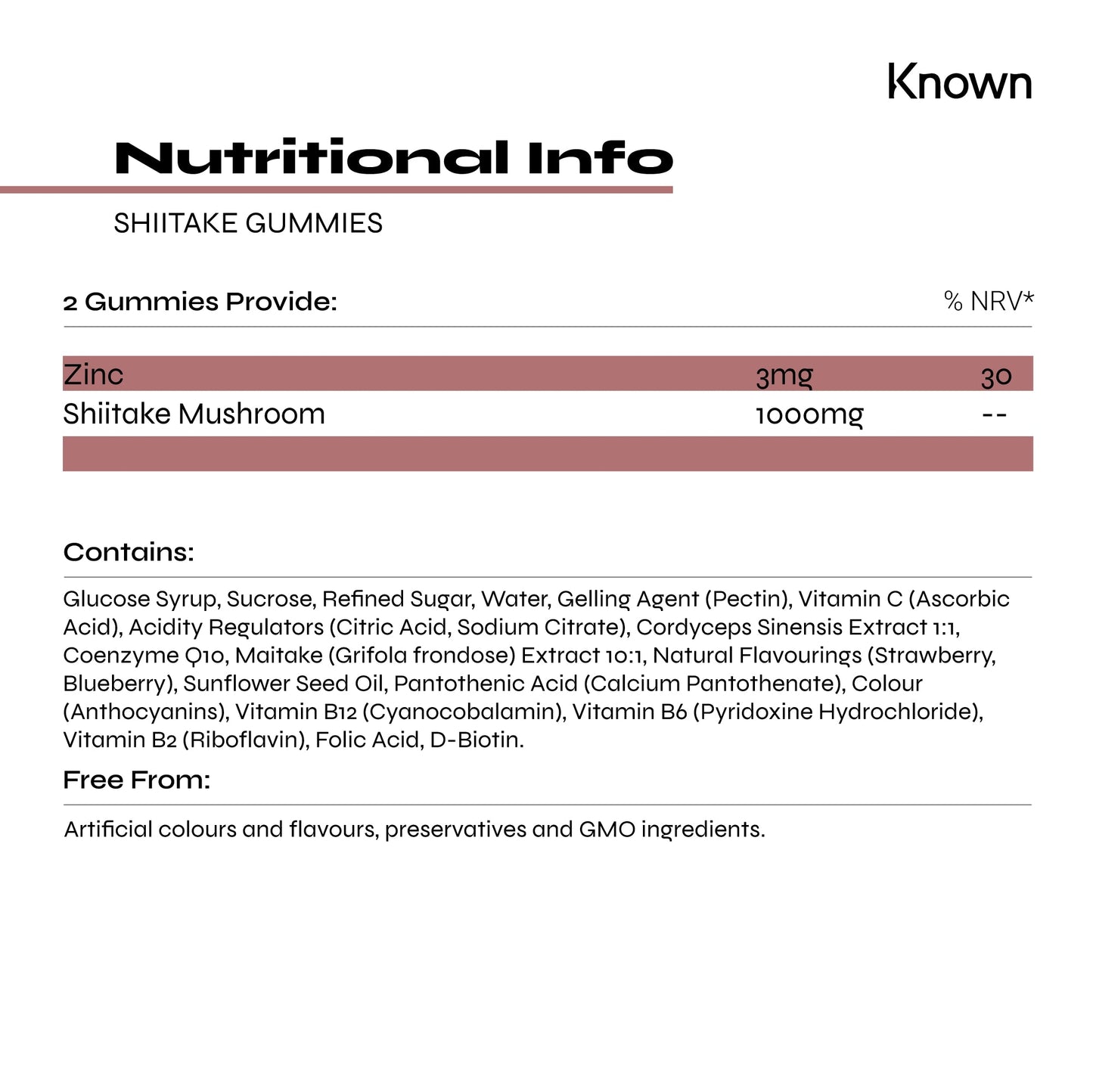 Known Nutrition Known Nutrition Shiitake Mushroom Vegan Gummies