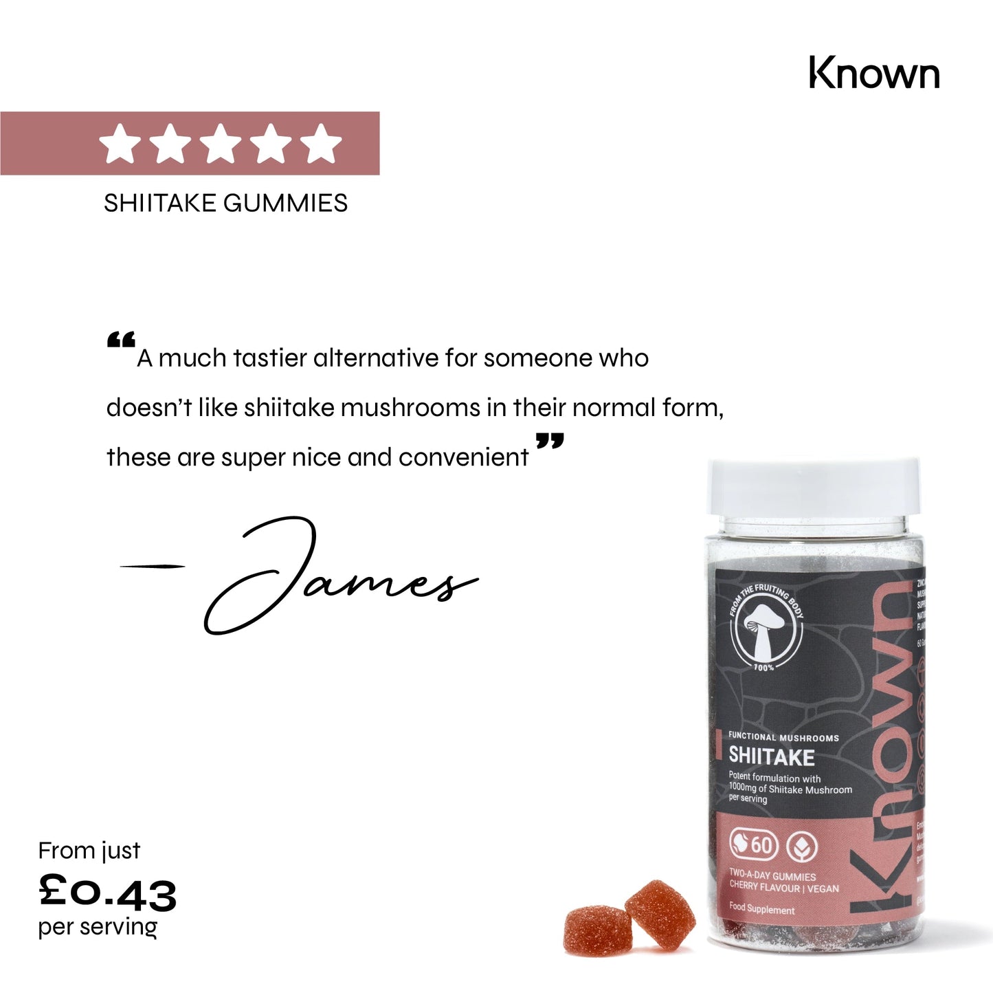 Known Nutrition Known Nutrition Shiitake Mushroom Vegan Gummies