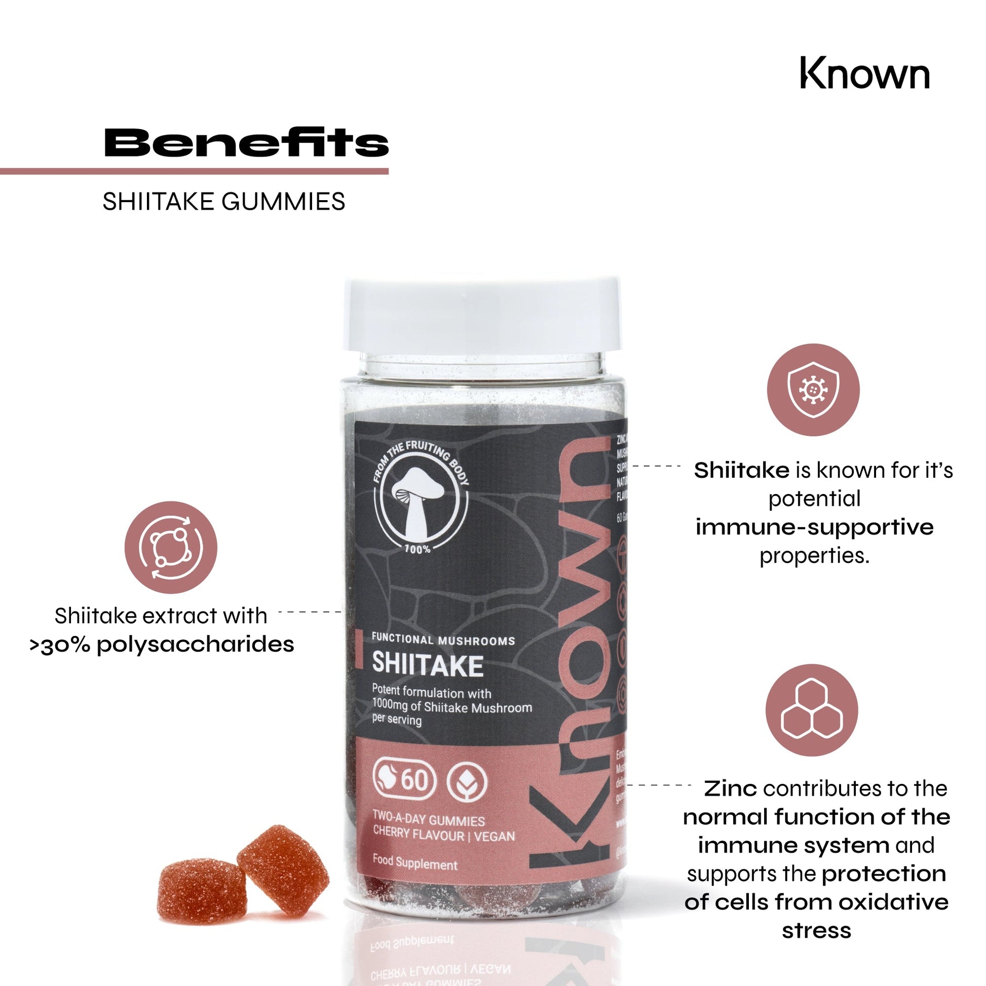 Known Nutrition Known Nutrition Shiitake Mushroom Vegan Gummies
