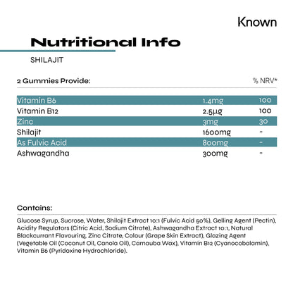 Known Nutrition Known Nutrition Shilajit Gummies with Ashwaganda