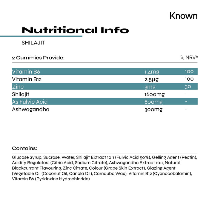 Known Nutrition Known Nutrition Shilajit Gummies with Ashwaganda