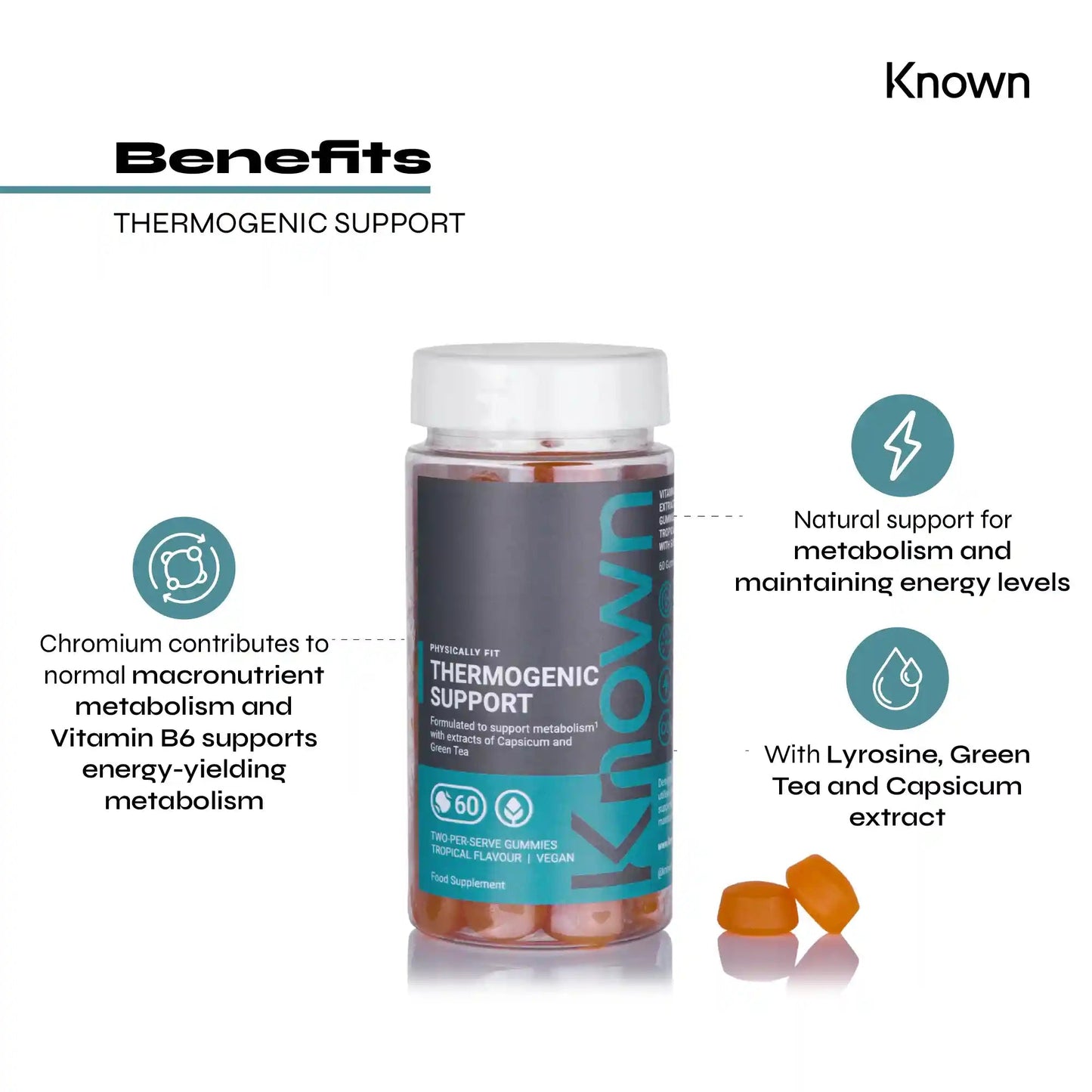 Known Nutrition Known Nutrition Thermogenic Support Gummies | 60 Gummies