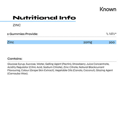 Known Nutrition Known Nutrition Zinc Vegan Gummies
