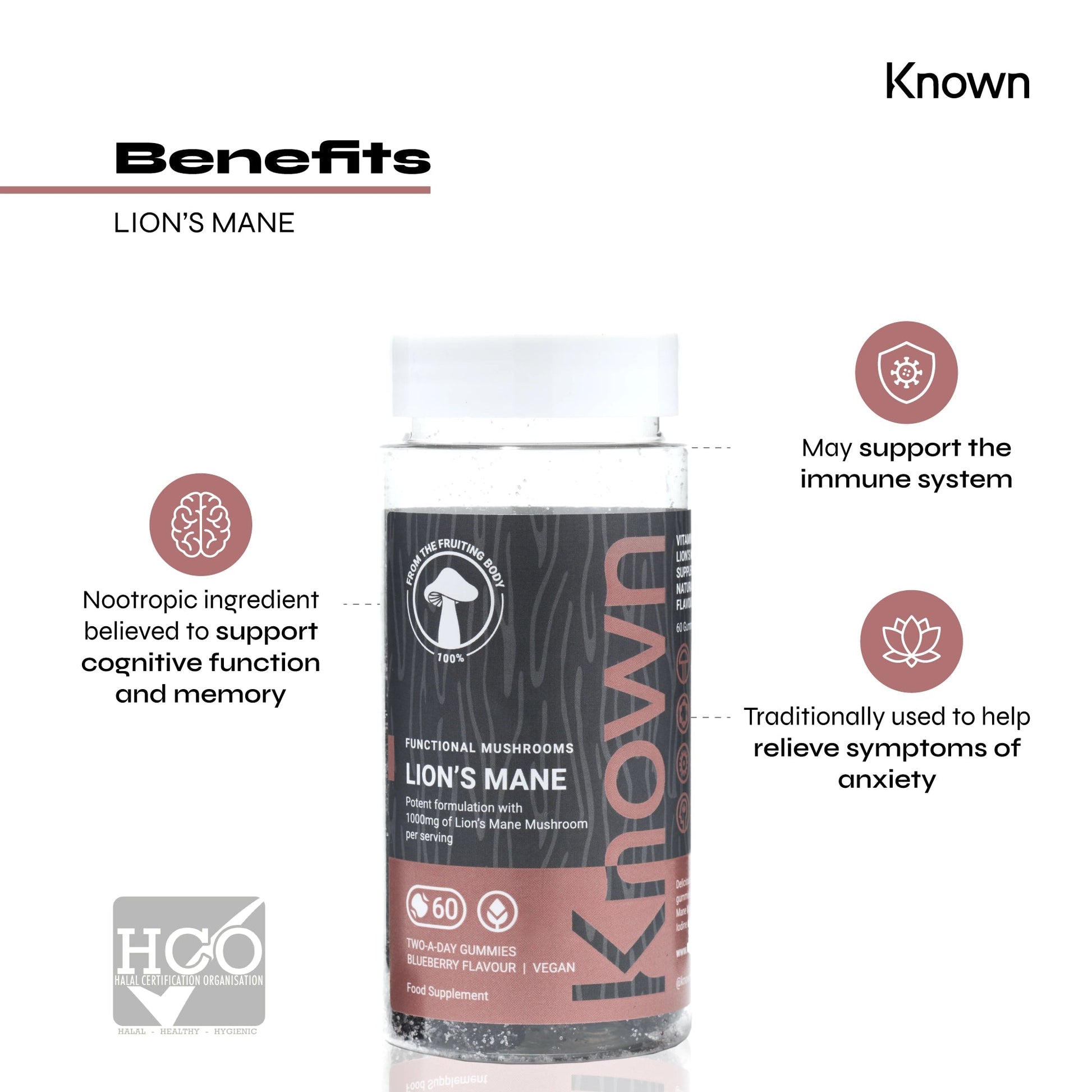 Known Nutrition Mentally Fit Known Nutrition Lion's Mane Plus Vegan Gummies