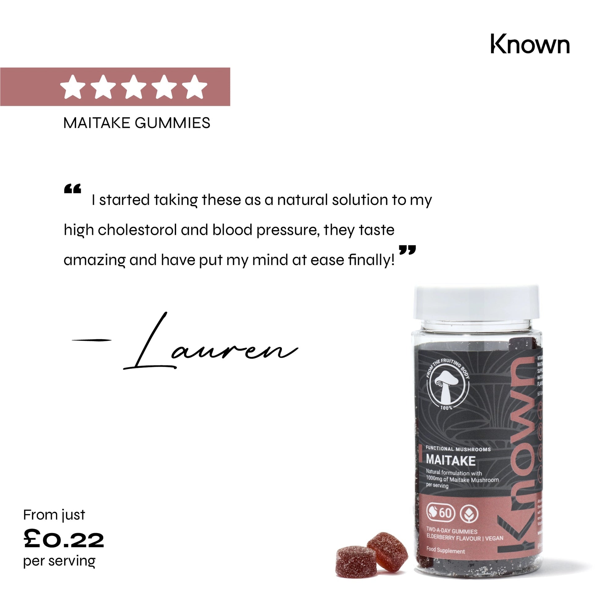 Known Nutrition Single Unit Known Nutrition Maitake Mushroom Vegan Gummies