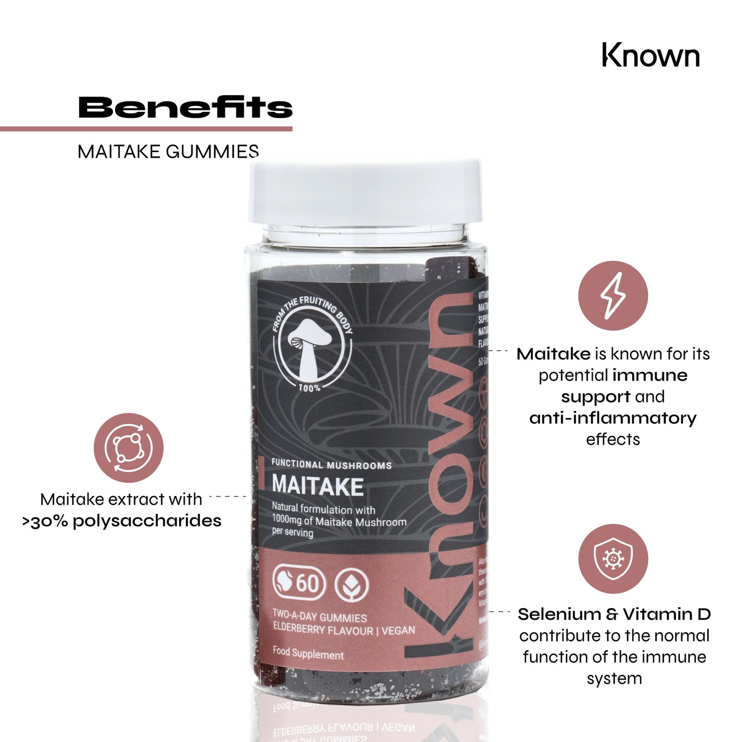 Known Nutrition Maitake Mushroom Vegan Gummies