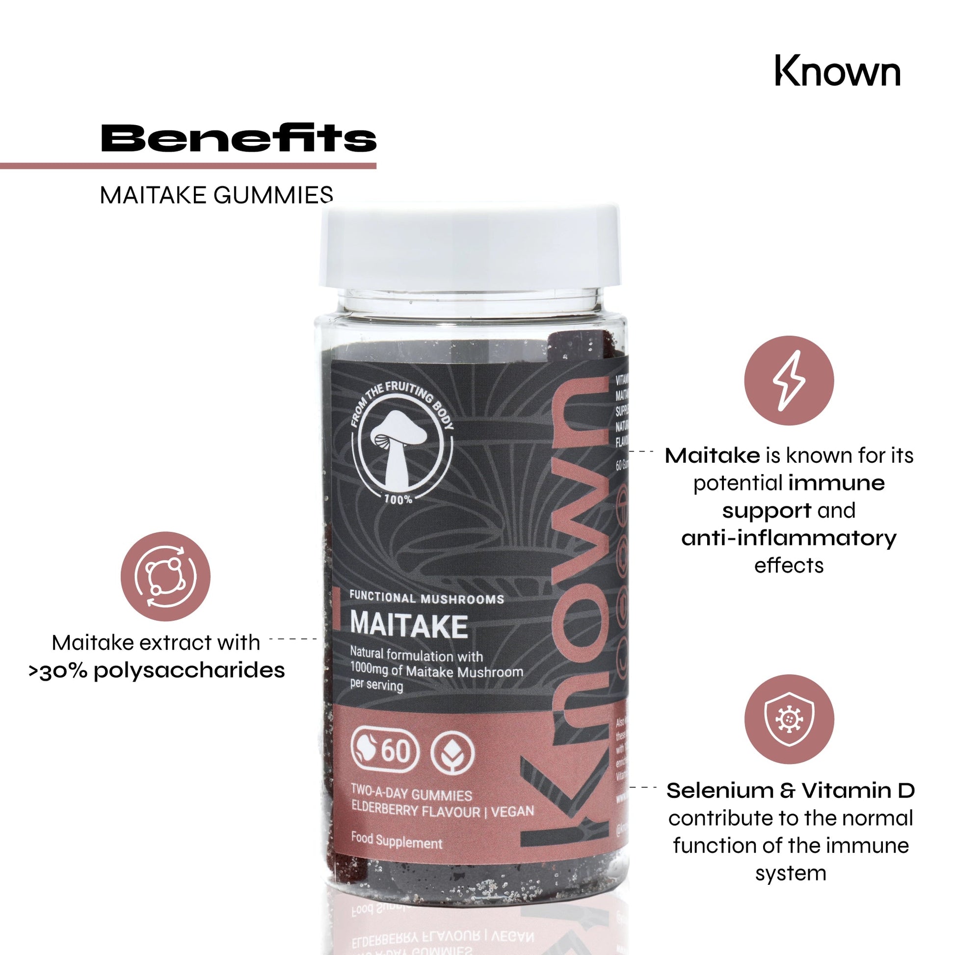 Known Nutrition Maitake Mushroom Vegan Gummies