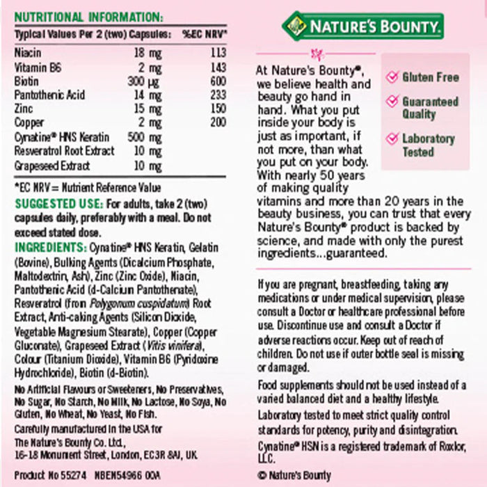 Nature's Bounty Single Unit Nature's Bounty Keratin Healthy Hair | 60 Capsules