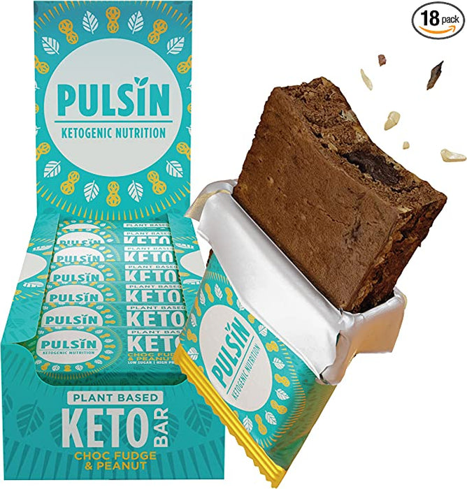 Pulsin Pulsin Choc Fudge & Peanut Keto Bar | 18 Bars