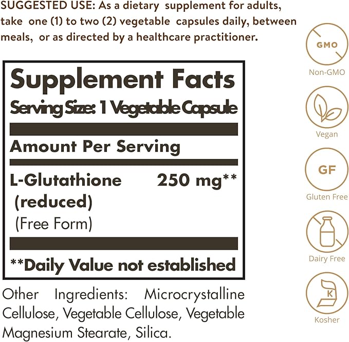 Solgar Solgar Maximised L-Glutathione Reduced 250 mg | 60 Capsules