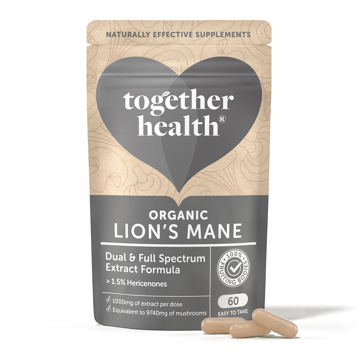 Organic Lions Mane Mushroom 60 Capsules