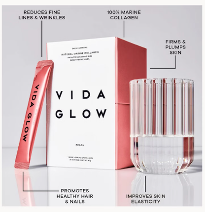 Vida Glow Vida Glow Natural Marine | 30 Collagen Sachets | Peach