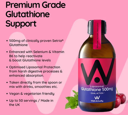 Well Actually Liposomal Glutathione Well Actually Liposomal Liquid L-Glutathione | Cherry | 280ml