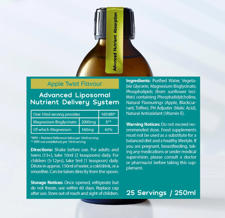 Well Actually Magnesium Glycinate Well Actually Liposomal Magnesium Glycinate 160mg | 250ml | Apple Twist Flavour