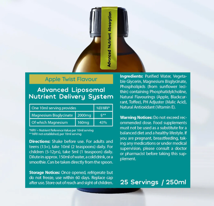 Well Actually Magnesium Glycinate Well Actually Liposomal Magnesium Glycinate 160mg | 250ml | Apple Twist Flavour