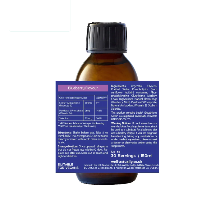 Well Actually Well Actually Liposomal Liquid L-Glutathione | Blueberry | 150ml