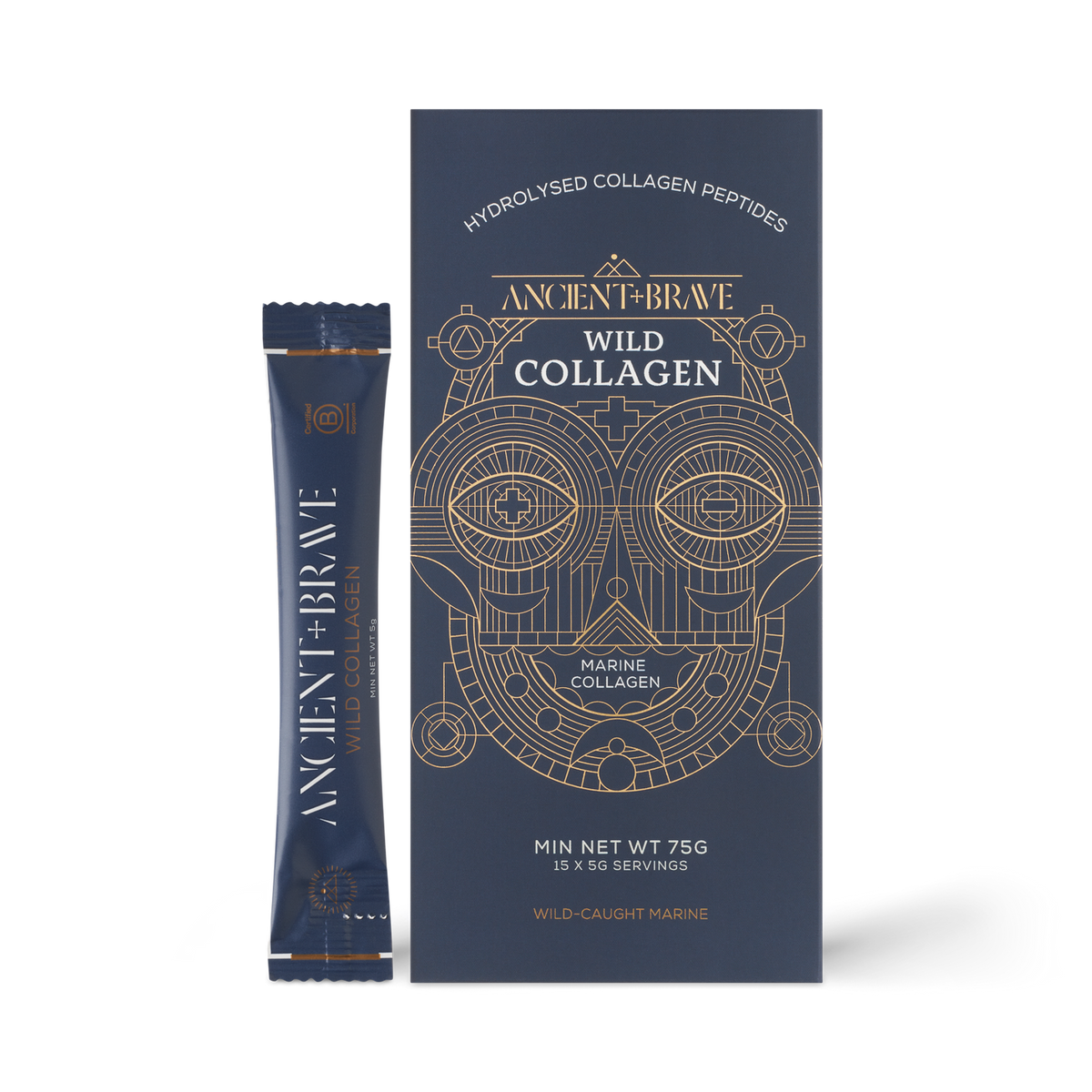 Ancient and Brave Wild Collagen Sachets 15 Sachets Oceans Alive