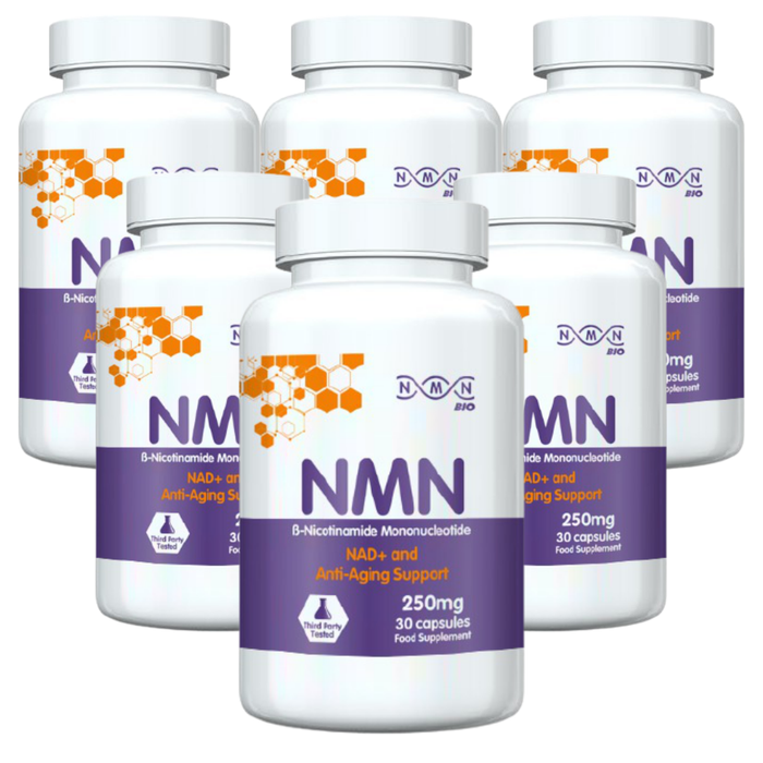 NMN Bio NMN Bio NMN (beta Nicotinamide Mononucleotide) 250mg | 30 Capsules x6 | 6 Pack Bundle