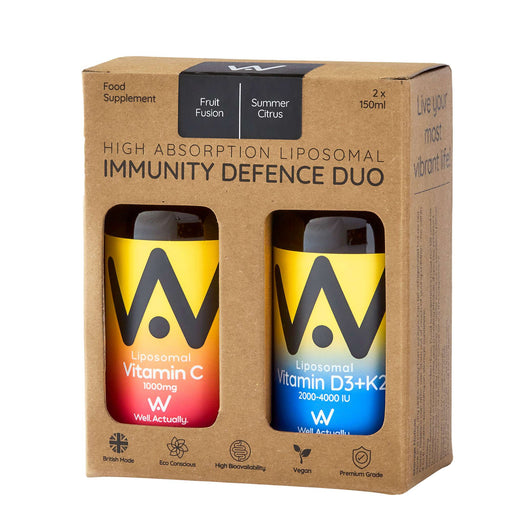 Well Actually Multivitamins Well Actually Liposomal Immunity Defense Duo - Vitamin C + D3/K2